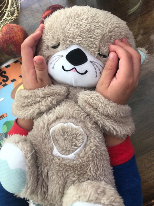 Breathing Bear Baby Soothing Otter Plush Doll Toy Baby Kids Soothing Music Baby Sleeping Companion Sound and Light Doll Toy Gift